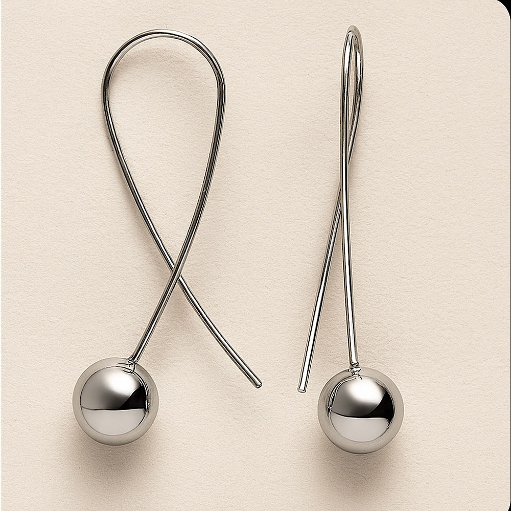 Nordic Minimalism in Motion – Sterling Silver Orb Drop Earrings 925K thr…